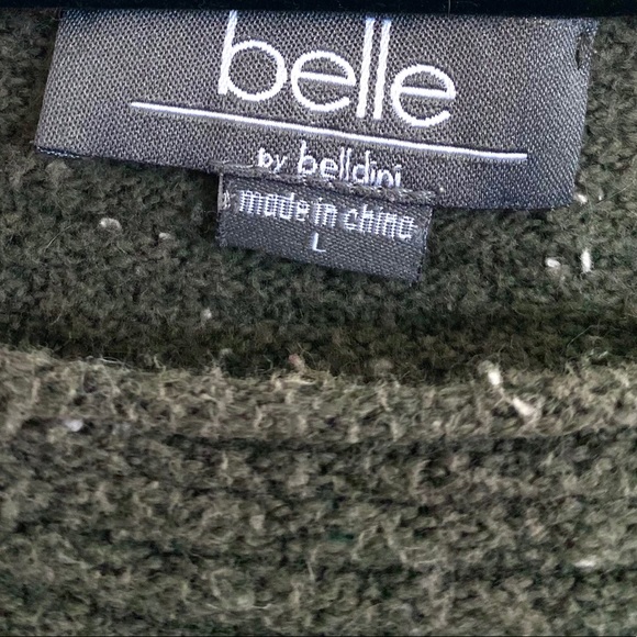 Wide Crew Neck Sweater / Dark Green - Picture 8 of 8